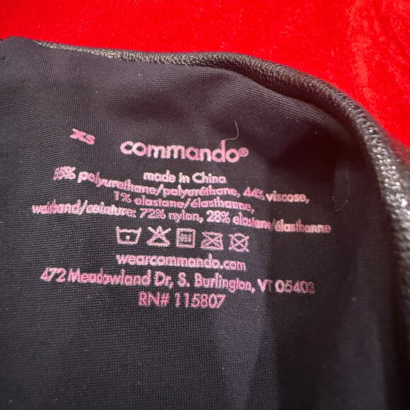 COMMANDO PERFECT CONTROL BLACK FAUX LEATHER LEGGINGS NEW WITHOUT TAGS NWOT - Picture 5 of 7